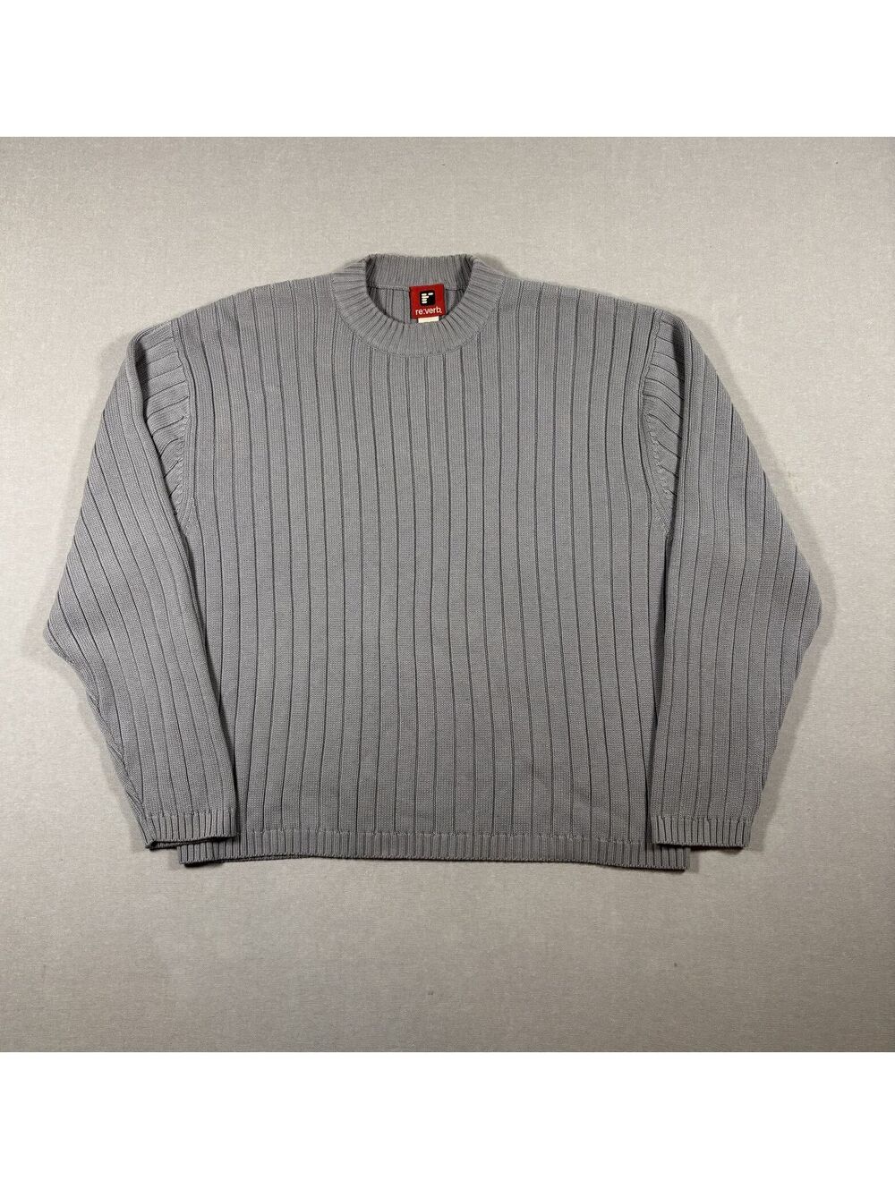 Vintage 90s Re:verb Ribbed Knit Sweater Mens M Gray